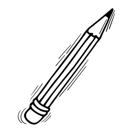 Hand drawn pencil icon isolated on white background. Art. stationery. office. vector illustrationのイラスト素材