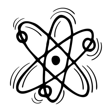 Hand drawn molecule icon isolated on white background. scientific icon. vector illustrationのイラスト素材