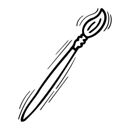 Hand drawn paint brush icon isolated on white background. Art. painting. vector illustrationのイラスト素材