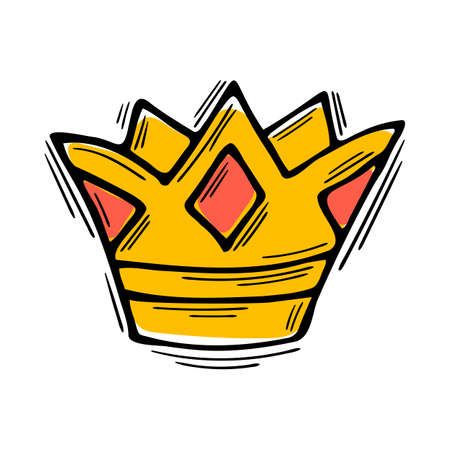 hand drawn crown. sketch style. Royal tiara. Doodle icon. vector illustrationのイラスト素材