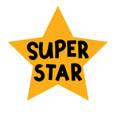 super star. Hand drawn lettering. Motivational phrase. Design for poster, banner, postcard. vector illustrationのイラスト素材