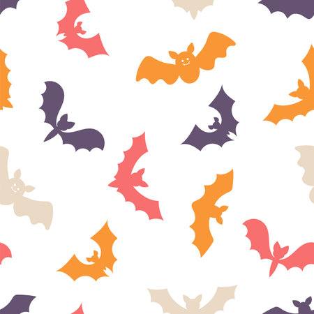 Halloween seamless pattern. Cartoon childish style. Vector illustrationのイラスト素材