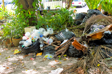 We left some garbage that could be recycled are gone.の写真素材