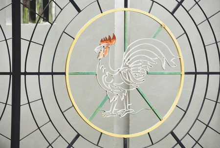 Ordinary steel is cut into pieces with different lengths and then bending the arc to right. After the connection is based on our design.の写真素材