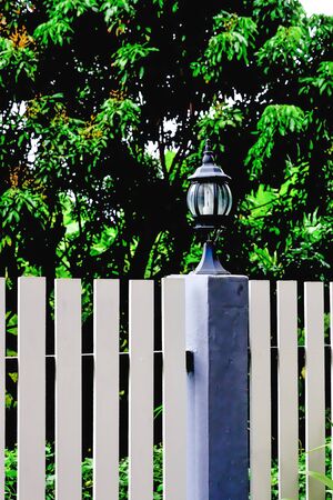 At night there is a need light in the fence, we will install lights on the fence.の写真素材