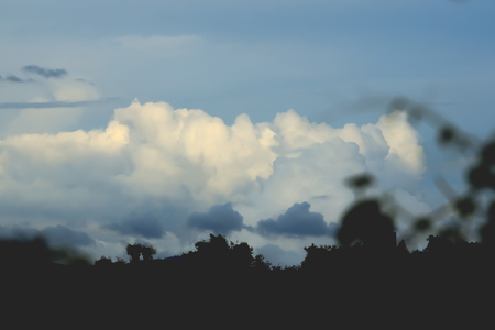 The white clouds clearly visible in the blue sky.