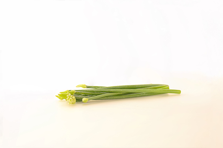 Onion flowers can be cooked in many ways, both boiled and fried.の写真素材