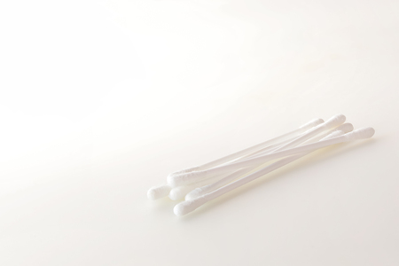 Cotton sticks  have been used to clean the nooks that are small and inaccessible to the hands.の写真素材