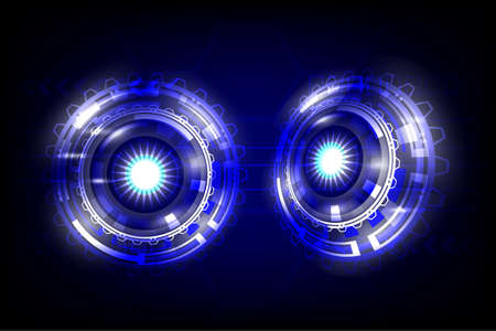 Blue abstract vector technology background illustrationのイラスト素材