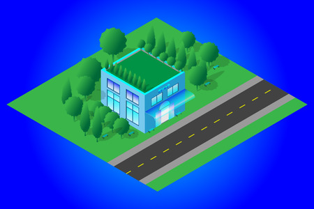 Shop Isometric Low Polygon iconのイラスト素材