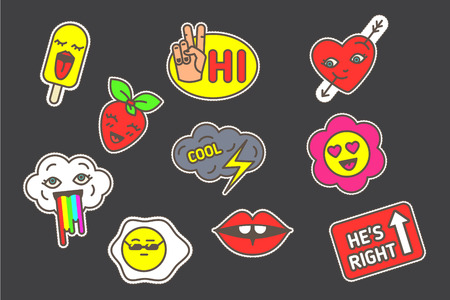 Funny patchesのイラスト素材