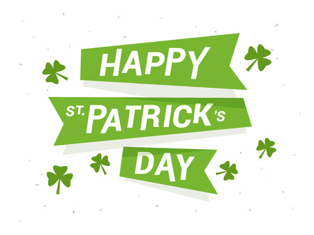 Happy PatrickÃ¢ï¿½ï¿½s Day lettering design vector illustration. Type for banner, party, poster, invitation, advertising, greeting card, bar, restaurant, menu.のイラスト素材