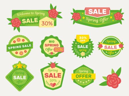 Spring sale labels collectionのイラスト素材