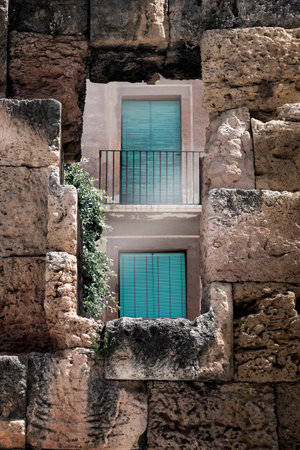 Old balconiesの写真素材