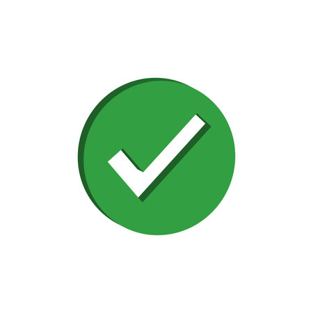 3d green check mark button iconのイラスト素材