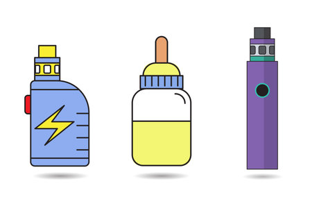 Vape, e-cigarette logo design templateのイラスト素材