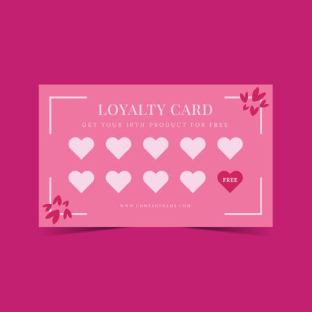 pink and love loyalty card design. Gift Card Designのイラスト素材