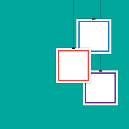 Realistic photo frame mockup. Isolated frame card vintage photography on alpha background. Empty retro image.のイラスト素材