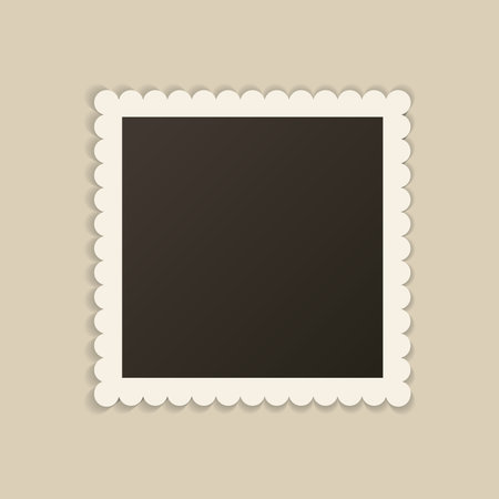 Realistic photo frame mockup. Isolated frame card vintage photography on alpha background. Empty retro image.のイラスト素材
