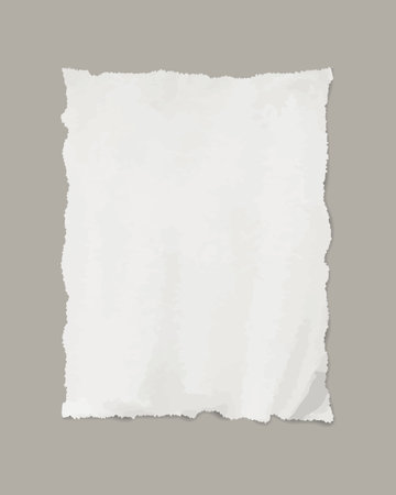 Torn Paper, real brown paper torn or ripped pieces of paper in grey backgroundのイラスト素材
