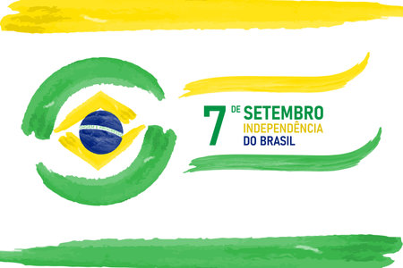 Flag of Brazil. National day or Independence day design for Brazilian celebration.のイラスト素材
