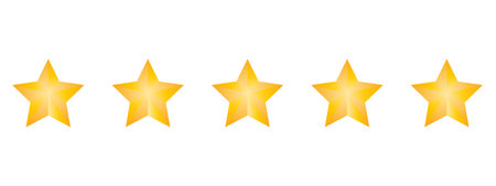5 star rating icon vector illustration. Evaluation of goods, writing reviews of delivery, hotels,...