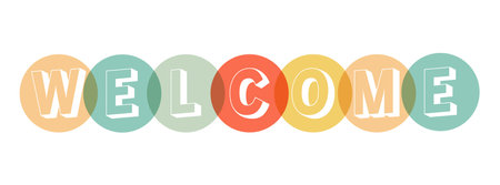 Welcome lettering sign. Handwritten modern brush lettering on white background. Text for postcard, invitation, T-shirt print design, banner, poster, web, icon. Isolated vectorのイラスト素材