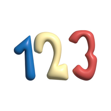 3d rendering number 123 isolated on white background. Coupon 123 3d numbers rendering discount...