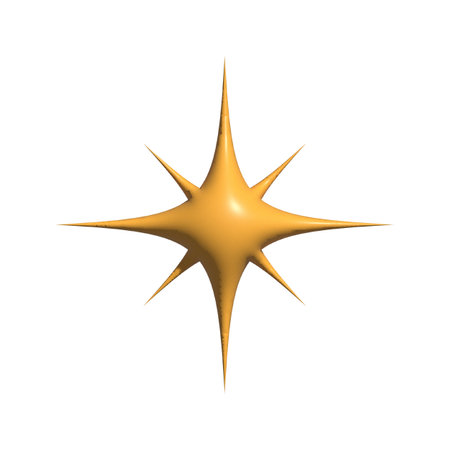 Minimal star symbol isolated on white background. 3D rendering Star Iconの写真素材