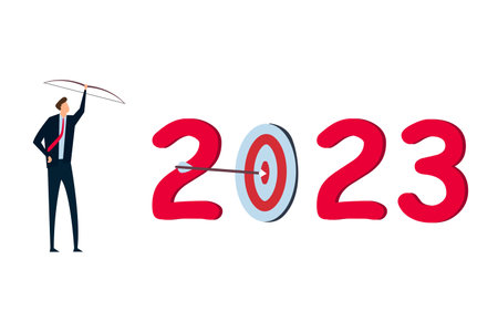 New year 2023 resolution, business strategy plan and goal achievement, financial target for calendar...