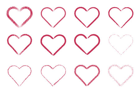 Hand drawn hearts. Design elements for Valentine's day and wedding.のイラスト素材