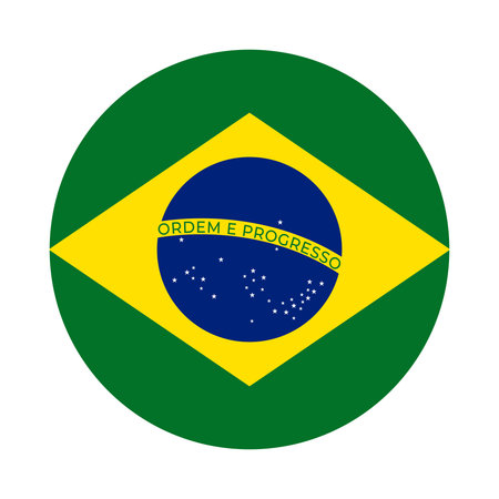 Brazil Flag. Vector Illustration National Flag Of Brazil In Circle Designのイラスト素材
