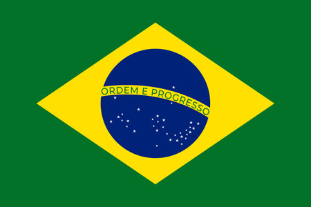 Brazil Flag. Vector Illustration National Flag Of Brazil In Circle Designのイラスト素材