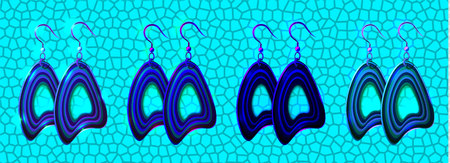 Raster copy version of the colorful fantasy cartoon earrings; bijou elements for design; polymer clay adornment set.の写真素材