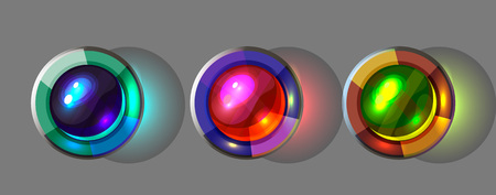 Set of colorful bright glass buttonsのイラスト素材