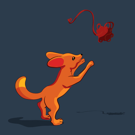 Cartoon little fox with big earsのイラスト素材