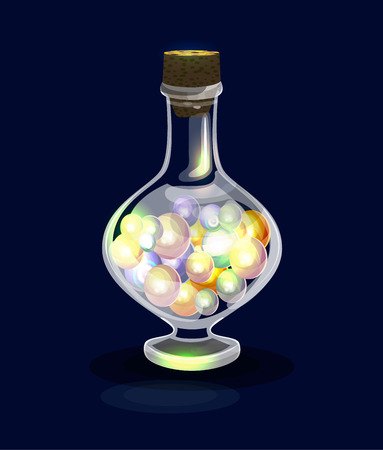 Cartoon magic bottle icon for casual fantasy gameのイラスト素材