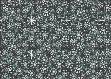 Abstract winter background  of  cartoon snowflakes on gray textureのイラスト素材