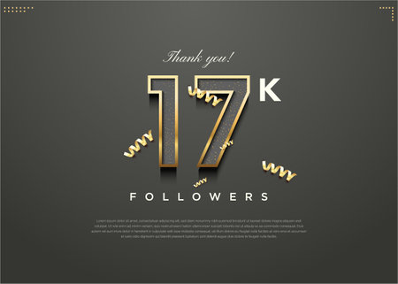 celebration of 17k followers with very rare number concept.のイラスト素材