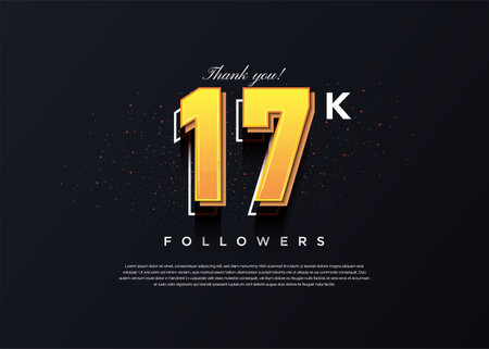 celebration 17k followers smooth and clean black background.のイラスト素材