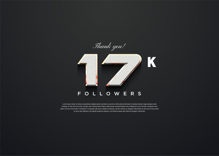 17k followers with celebratory numbers and elegant background.のイラスト素材