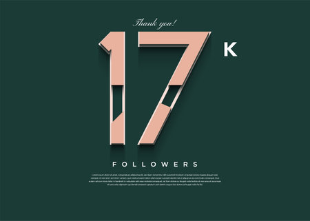 17k followers banner with simple background and concept.のイラスト素材