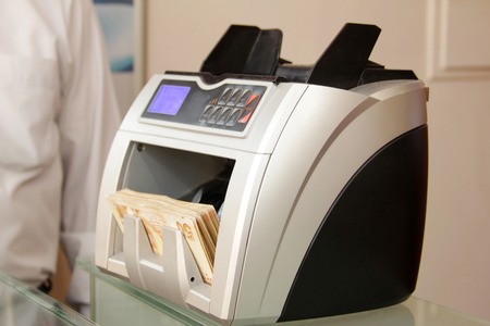 money counting machineの写真素材