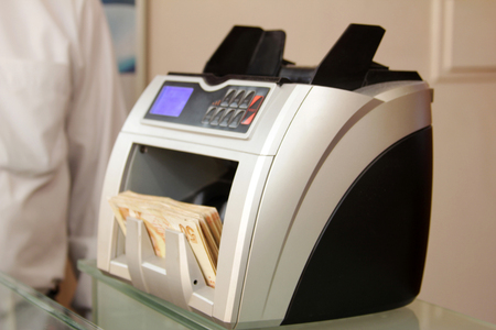 Money counting machineの写真素材