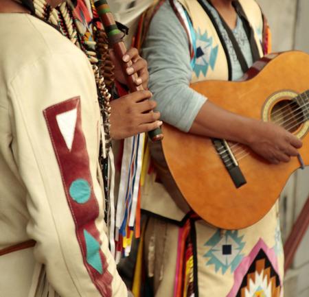 Native americans street musiciansの写真素材