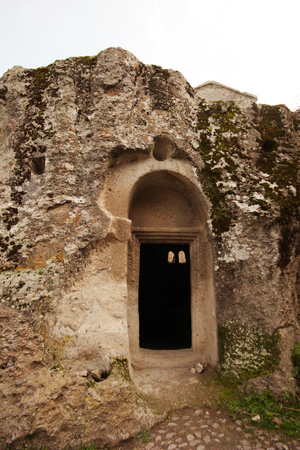 Rock tombs and churches, Kilistra Turkeyの写真素材