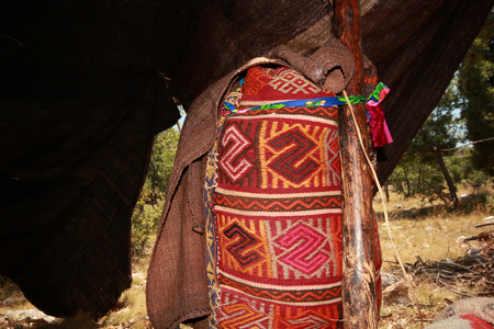 hand woven wool sackの写真素材