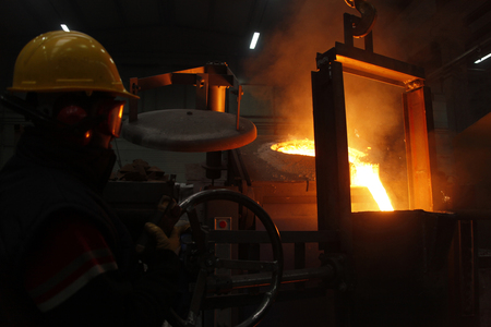 casting factory and worker