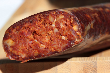 Traditional Turkish dried sausageの写真素材