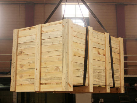 large wooden shipping boxの写真素材